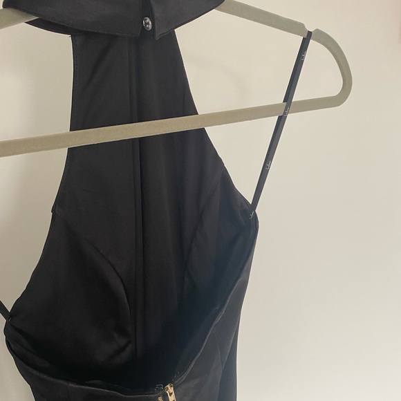 Lulus black satin halter dress - Picture 3 of 6
